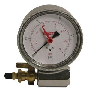 WATTS IWTG-HTX-0-05 Air Test Assembly Gauge, 3/4 Inch Size, 0 To 5 Psi, 1 Percent Accuracy | BT6DLN 0069788