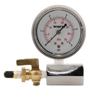WATTS IWTG-NYC-0-05 Air Test Assembly Gauge, 3/4 Inch Inlet, 0 To 5 Psi Pressure | BT6DLP 0069786