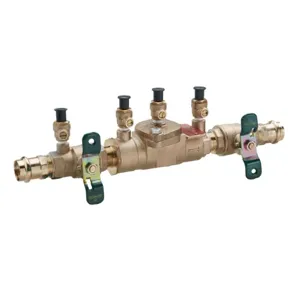 WATTS LF007M3-QT (W/PRESS) 3/4 Double Check Valve Assembly, Quarter Turn Ball Valve, 3/4 Inch Size, Bronze | CA9DCH 0063239