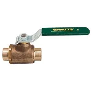 WATTS LFB6001 1/2 Ball Valve With Solder Ends, 1/2 Inch Size, Copper Silicon Alloy | BY6PNL 0555196