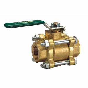 WATTS B6800 1/2 Full Port Ball Valve, Threaded End Connection, 1/2 Inch Size, Brass, Pack of 3 | CB2RLT 0394200