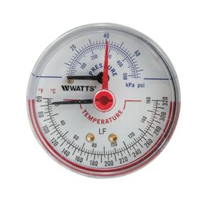 WATTS LFDPTG3L-2 1/2 0-75 1/4 Druck- und Temperaturmessgerät, 1/4 Zoll Einlass, 0 bis 75 Psi | BT6RFM 0121724
