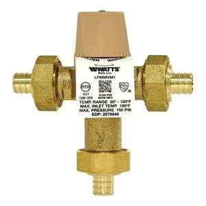 WATTS LFMMVM1-PEX 1 Thermostatic Mixing Valve, 0.5 To 20 Gpm Flow Rate | BR6ERD 0559120