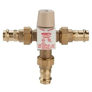 WATTS LFMMVM1-UT (W/PRESS) 1 Thermostatic Mixing Valve, 0.5 To 13 Gpm Flow Rate | CA7UGK 6550793