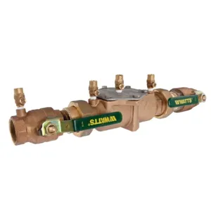 WATTS U007M1-QT 2 Double Check Valve Assembly, Quarter Turn Ball Valve, 2 Inch Size, Bronze | BY7HTV 0062430