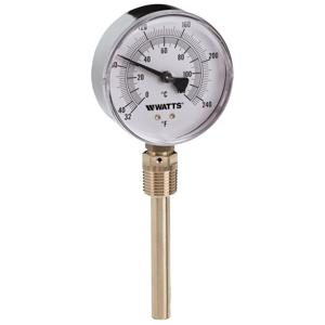WATTS TBR-3-4-32-248 Bimetal Thermometer, 1/2 Inch Size, 32 To 248 Deg. F | BT4VJW 0615656