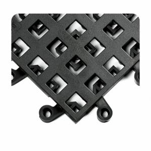WEARWELL 564.78x18x18BK-CS10 Mat, Interlocking Drainage Mat Tile, 18 Inch x 18 in, 564, Smooth, Black, Vinyl, Vinyl | CU9UBC 793G96