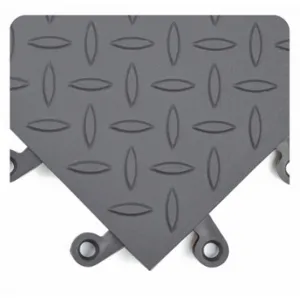 WEARWELL 591.78x18x18CH-CS10 Mat, Interlocking Antifatigue Mat Tile, 18 Inch x 18 in, 591, Diamond Plate, Gray, 591 | CU9UBB 793GA3