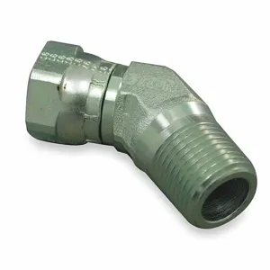 WEATHERHEAD 9355X4X4 Elbow, 45 Deg., 1/4 x 1/4 Inch Size, Female x Male, NPSM x NPTF, Swivel | CJ2NEN 20KG40