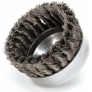 WEILER 12316 Knot Wire Cup Brush Threaded Arbor 4 inch | AE7DMK 5X891