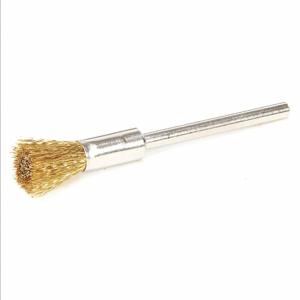 WEILER 91219 Miniature End Brush, 1/4 Inch Brush Dia., 0.005 Inch Wire Dia., Brass | CN2RMW 26106 / 5HD84