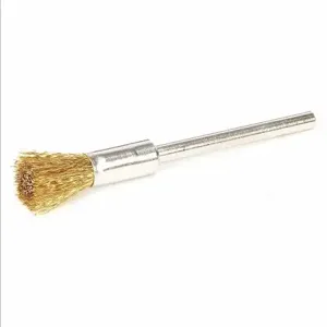 WEILER 91219 Miniature End Brush, 1/4 Inch Brush Dia., 0.005 Inch Wire Dia., Brass | CN2RMW 26106 / 5HD84