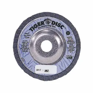 WEILER 95981 Flap Disc, Type 29, 4 1/2 Inch x 7/8 Inch, Zirconia Alumina, 60 Grit, Aluminum Bk | CU9URV 4F750