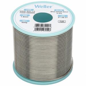 WELLER T0051386699 Solder Wire, 1/16 Inch X 500 G, Sac L0, 96.5% Tin, 3% Silver, 0.5% Copper | CU9VCQ 799RL6