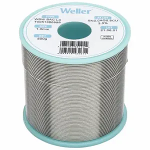 WELLER T0051386899 Solder Wire, 1 mm X 500 G, Sac L0, 96.5% Tin, 3% Silver, 0.5% Copper | CU9VCJ 799RK8