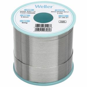 WELLER T0051386999 Solder Wire, 1/32 Inch X 500 G, Sac L0, 96.5% Tin, 3% Silver, 0.5% Copper | CU9VCX 799RK4