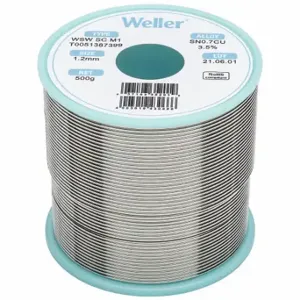 WELLER T0051387399 Solder Wire, 1.2 mm X 500 G, Sc M1, 99.3% Tin, 0.7% Copper | CU9VCP 799RL3