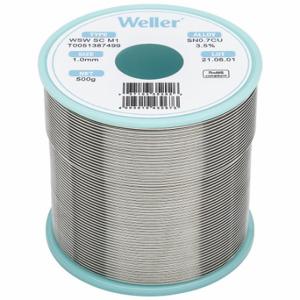 WELLER T0051387499 Solder Wire, 1 mm X 500 G, Sc M1, 99.3% Tin, 0.7% Copper | CU9VCK 799RK9