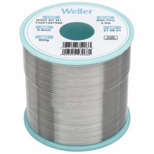 WELLER T0051387599 Solder Wire, 1/32 Inch X 500 G, Sc M1, 99.3% Tin, 0.7% Copper | CU9VCZ 799RK5