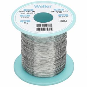 WELLER T0051388199 Solder Wire, 0.3 mm X 100 G, Sac M1, 96.5% Tin, 3% Silver, 0.5% Copper | CU9VBQ 799RM1