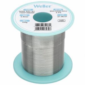 WELLER T0051388299 Solder Wire, 0.5 mm X 100 G, Sac M1, 96.5% Tin, 3% Silver, 0.5% Copper | CU9VDB 799RM3