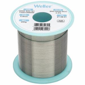 WELLER T0051388599 Solder Wire, 1/32 Inch X 250 G, Sac M1, 96.5% Tin, 3% Silver, 0.5% Copper | CU9VCW 799RL7