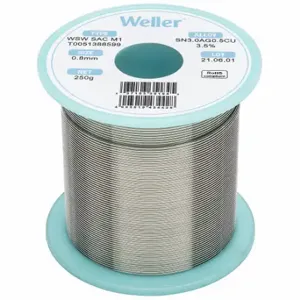 WELLER T0051388599 Solder Wire, 1/32 Inch X 250 G, Sac M1, 96.5% Tin, 3% Silver, 0.5% Copper | CU9VCW 799RL7