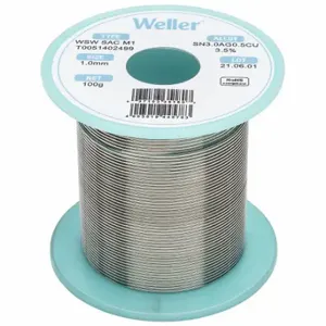 WELLER T0051402499 Solder Wire, 0.3 mm X 21 G, Sac M1, 96.5% Tin, 3% Silver, 0.5% Copper | CU9VBT 799RN3