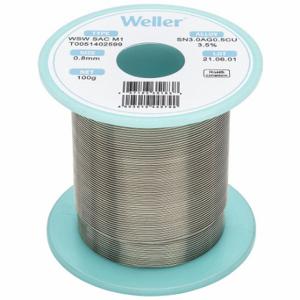 WELLER T0051402599 Solder Wire, 1/32 Inch X 100 G, Sac M1, 96.5% Tin, 3% Silver, 0.5% Copper | CU9VCT 799RN4