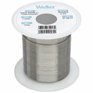 WELLER T0051403099 Solder Wire, 1 mm X 100 G, Snpb L1, 60% Tin, 40% Lead | CU9VCF 799RM5