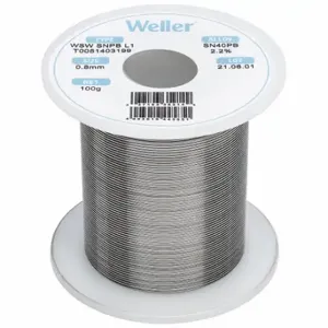 WELLER T0051403199 Solder Wire, 1/32 Inch X 100 G, Snpb L1, 60% Tin, 40% Lead | CU9VCU 799RM6