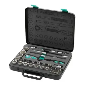 WERA TOOLS 05003645055 Driver Bit And Socket Set With Speed Ratchet, 1/2 Inch Drive, Metric, Pack Of 37 | CV6WFZ