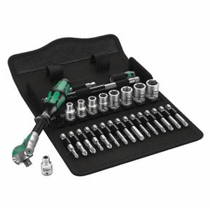 WERA TOOLS 05004019001 Socket Wrench Set, 1/4 Inch Drive Size, 28 Pieces, 3/16 Inch To 1/2 Inch Socket Size Range | CU9VVJ 45YM98