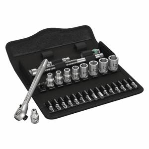 WERA TOOLS 05004021001 Socket Wrench Set, 1/4 Inch Drive Size, 28 Pieces, 3/16 Inch To 1/2 Inch Socket Size Range | CU9VVK 45YM99