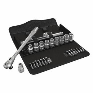 WERA TOOLS 05004081001 Socket Wrench Set, 1/2 Inch Drive Size, 28 Pieces, 3/8 Inch To 13/16 Inch Socket Size | CU9VVQ 45YN05