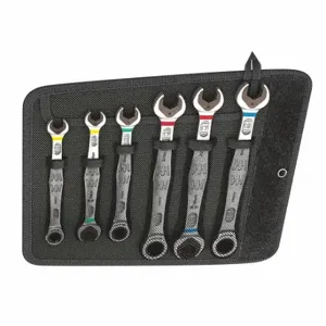 WERA TOOLS 05020022001 Combination Wrench Set, Alloy Steel, Nickel Chrome, 6 Tools | CU9VLL 483G04