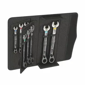 WERA TOOLS 05020093001 Ratcheting Combination Wrench Set, Alloy Steel, Nickel Chrome, 8 Tools | CU9VLM 483G08