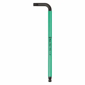 WERA TOOLS 05022636001 Hex Key, 1 Ball Ends, 1/4 Inch Tip Size, SAE, Long, Alloy Steel, Black Oxide | CU9VMU 483F79