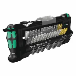 WERA TOOLS 05056491001 Ratchet Bit Set, Ratchet Bit Set, 39 Pieces, 1/4 Inch Hex Shank Size | CU9VLE 100V03