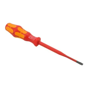 WERA TOOLS 05006442055 Slotted Screwdriver, 5.5mm, 1000V Insulation Rating, 125mm Blade Length, Reduced Shank | CV6VPR