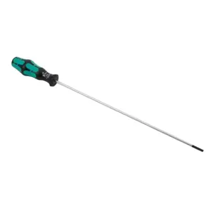 WERA TOOLS 05008027055 Slotted Extra Long Screwdriver, 4.0mm, 300mm Blade Length, Extra-Durable Black Point Tip | CV6VPV