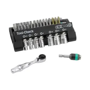 WERA TOOLS 05073220055 Tool-Check Driver Bit And Socket Set With Mini Bit Ratchet, Pack Of 38 | CV6MWQ