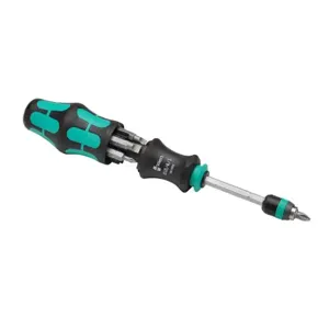 WERA TOOLS TW-DB-SET-SD1 Driver Bit Set With Screwdrive, 1/4 Inch Hex Socket Drive, Pack Of 8 | CV6VQJ