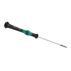 WERA TOOLS TW-SD-MSL-2 Miniature Screwdriver, 2.5mm Slotted, 80mm Blade Length, Extra-Durable Black Point Tip | CV6VQM