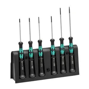 WERA TOOLS TW-SD-SET-3 Miniature Screwdriver Set, Pack Of 6 | CV6VRK