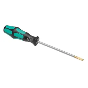 WERA TOOLS TW-SD-SL-3 Slotted Screwdriver, 5.5mm, 125mm Blade Length, Laser-Etched Non-Slip Tip | CV6VQV