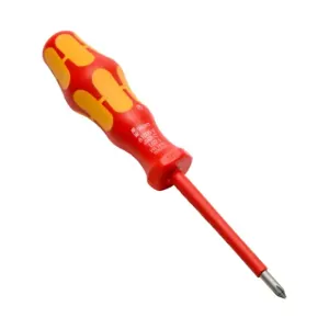 WERA TOOLS TW-SD-VPH-1 Phillips Screwdriver, #1 Size, 1000V Insulation Rating, 80mm Blade Length | CV6VQX