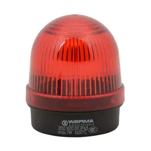 WERMA 20010000 Incandescent Industrial Signal Beacon, 57mm, Red, Permanent, IP65, Base Mount | CV6LUT