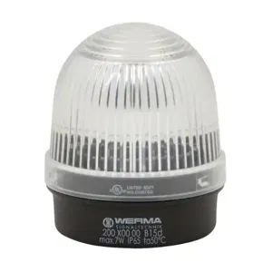 WERMA 20040000 Incandescent Industrial Signal Beacon, 57mm, Clear/White, Permanent, IP65, Base Mount | CV6LUW