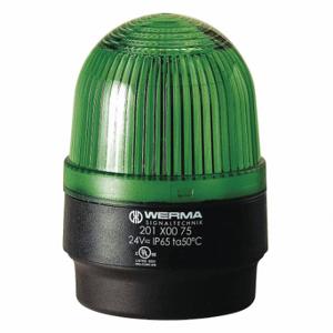WERMA 20120075 Beacon Warning Light, LED, 24VAC/DC, 100000 hr Lamp Life, Dome, 3 3/16 Inch Height, 0 | CU9WDQ 452U22